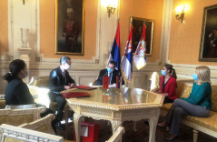 19 November 2020 National Assembly Speaker Ivica Dacic in meeting with Moroccan Ambassador to Serbia Mohammed Amine Belhaj